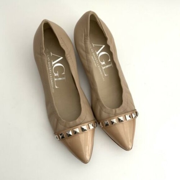 AGL Attilio Giusti Leombruni Leather Point toe Low Heel Flats Italy 5.5 - Picture 10 of 11